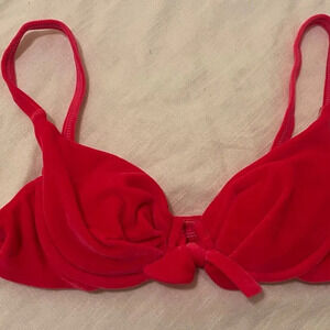 Vintage pink velvet bikini top small Sessa